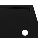 Rectangular ABS Shower Base Tray Black 70x90 cm - Close-Up Angle