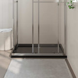 Rectangular ABS Shower Base Tray Black 80x100 cm - Side View