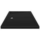 Rectangular ABS Shower Base Tray Black 80x100 cm - 45-Degree Angle