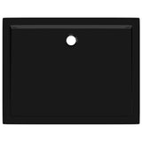 Rectangular ABS Shower Base Tray Black 80x100 cm - Rear View