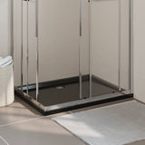 Rectangular ABS Shower Base Tray Black 80x100 cm