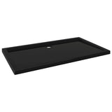 Rectangular ABS Shower Base Tray Black 70x120 cm - Front View
