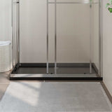 Rectangular ABS Shower Base Tray Black 70x120 cm - Side View