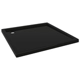 Square ABS Shower Base Tray Black 80x80 cm - Front View