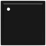 Square ABS Shower Base Tray Black 80x80 cm - Rear View