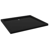 Rectangular ABS Shower Base Tray Black 80x90 cm - Front View