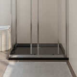 Rectangular ABS Shower Base Tray Black 80x90 cm - Side View