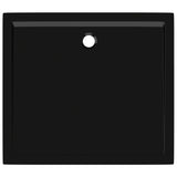 Rectangular ABS Shower Base Tray Black 80x90 cm - Rear View