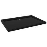 Rectangular ABS Shower Base Tray Black 80x110 cm - Front View