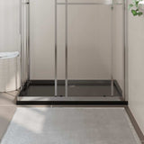 Rectangular ABS Shower Base Tray Black 80x110 cm - Side View