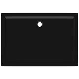 Rectangular ABS Shower Base Tray Black 80x110 cm - Rear View