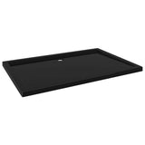 Rectangular ABS Shower Base Tray Black 80x120 cm - Front View