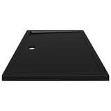 Rectangular ABS Shower Base Tray Black 80x120 cm - 45-Degree Angle