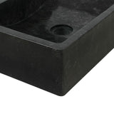Bathroom Vanity Cabinet Solid Wood Teak with Sink Marble Black