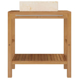 Bathroom Vanity Cabinet Solid Wood Teak with Sink Marble Cream