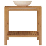 Bathroom Vanity Cabinet Solid Wood Teak with Sink Marble Cream