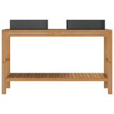 Bathroom Vanity Cabinet Solid Wood Teak with Sinks Marble Black - Side View