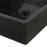 Bathroom Vanity Cabinet Solid Wood Teak with Sinks Marble Black - Low Angle