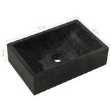 Bathroom Vanity Cabinet Solid Wood Teak with Sinks Marble Black - Extra Image