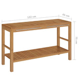 Bathroom Vanity Cabinet Solid Wood Teak with Sinks Marble Cream - Extra Image