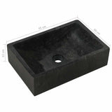 Bathroom Vanity Cabinet Solid Teak with Sink Marble Black - Extra Image