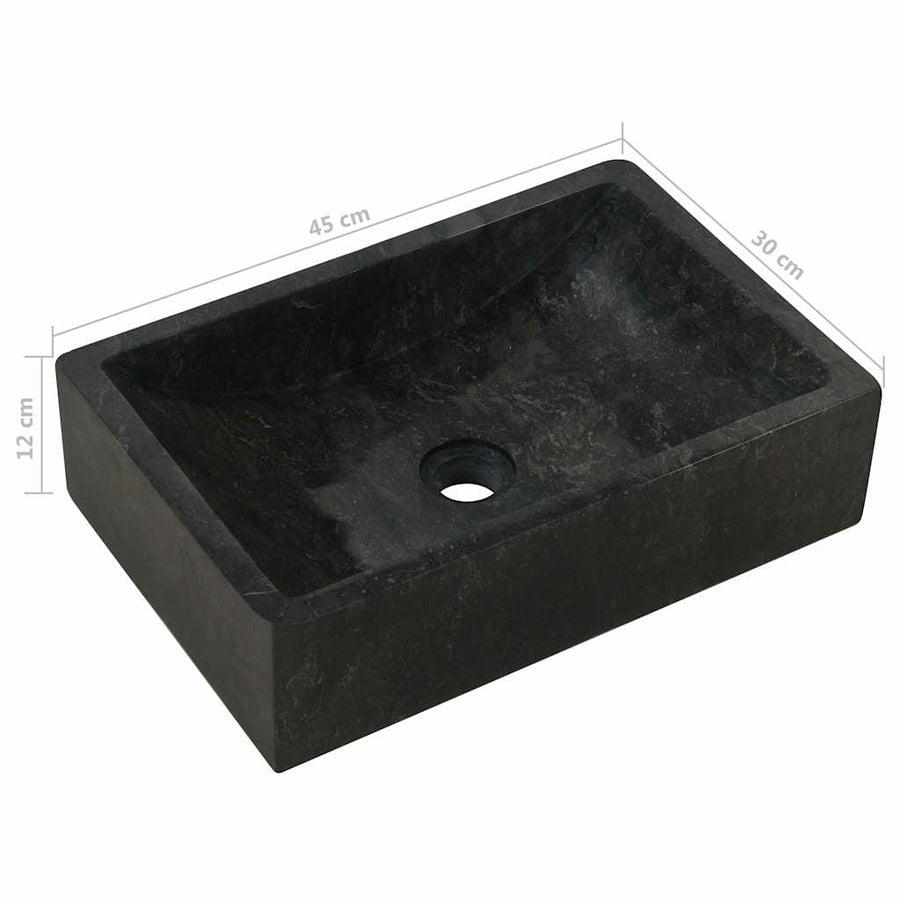 Bathroom Vanity Cabinet Solid Teak with Sink Marble Black