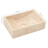 Bathroom Vanity Cabinet Solid Teak with Sink Marble Cream - Extra Image