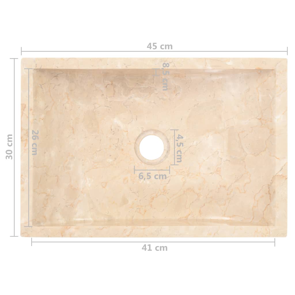 Bathroom Vanity Cabinet Solid Teak with Sink Marble Cream