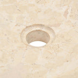 Bathroom Vanity Cabinet Solid Teak with Sinks Marble Cream - Low Angle