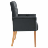 Dining Chairs with Armrests 4 pcs Grey Fabric - Top-Down View