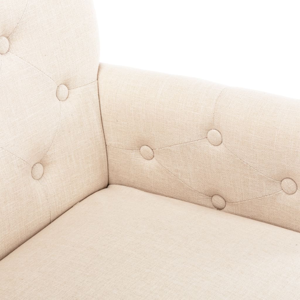 Dining Chairs with Armrests 6 pcs Beige Fabric