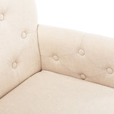 Dining Chairs with Armrests 6 pcs Beige Fabric