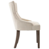 Dining Chairs 4 pcs Beige Fabric - 45-Degree Angle