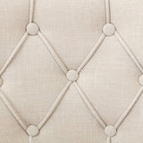 Dining Chairs 4 pcs Beige Fabric - Close-Up Angle