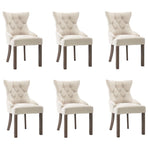 Dining Chairs 6 pcs Beige Fabric