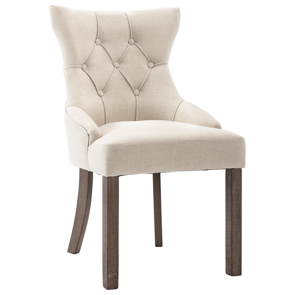 Dining Chairs 6 pcs Beige Fabric