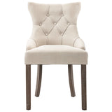 Dining Chairs 6 pcs Beige Fabric