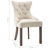 Dining Chairs 6 pcs Beige Fabric