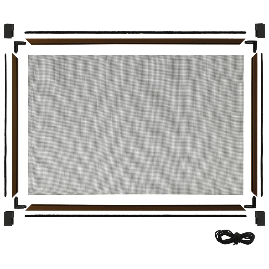 Extendable Insect Screen for Windows Brown (75-143)x50 cm