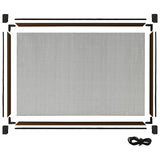 Extendable Insect Screen for Windows Brown (75-143)x50 cm - Rear View
