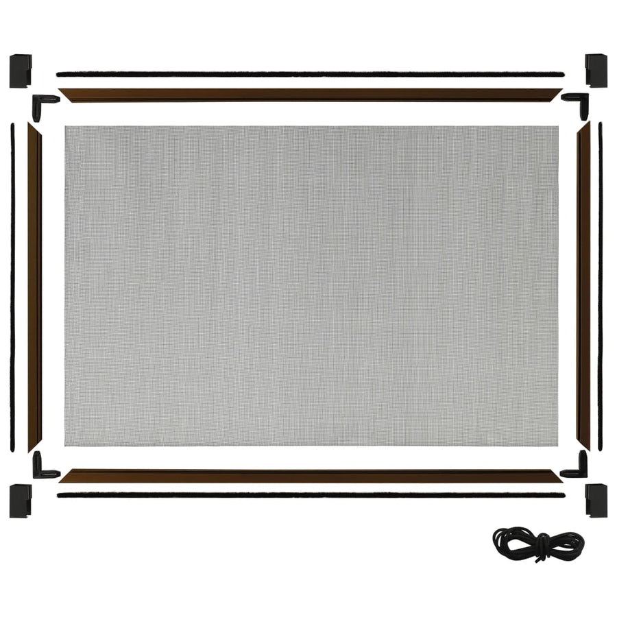 Extendable Insect Screen for Windows Brown (75-143)x50 cm
