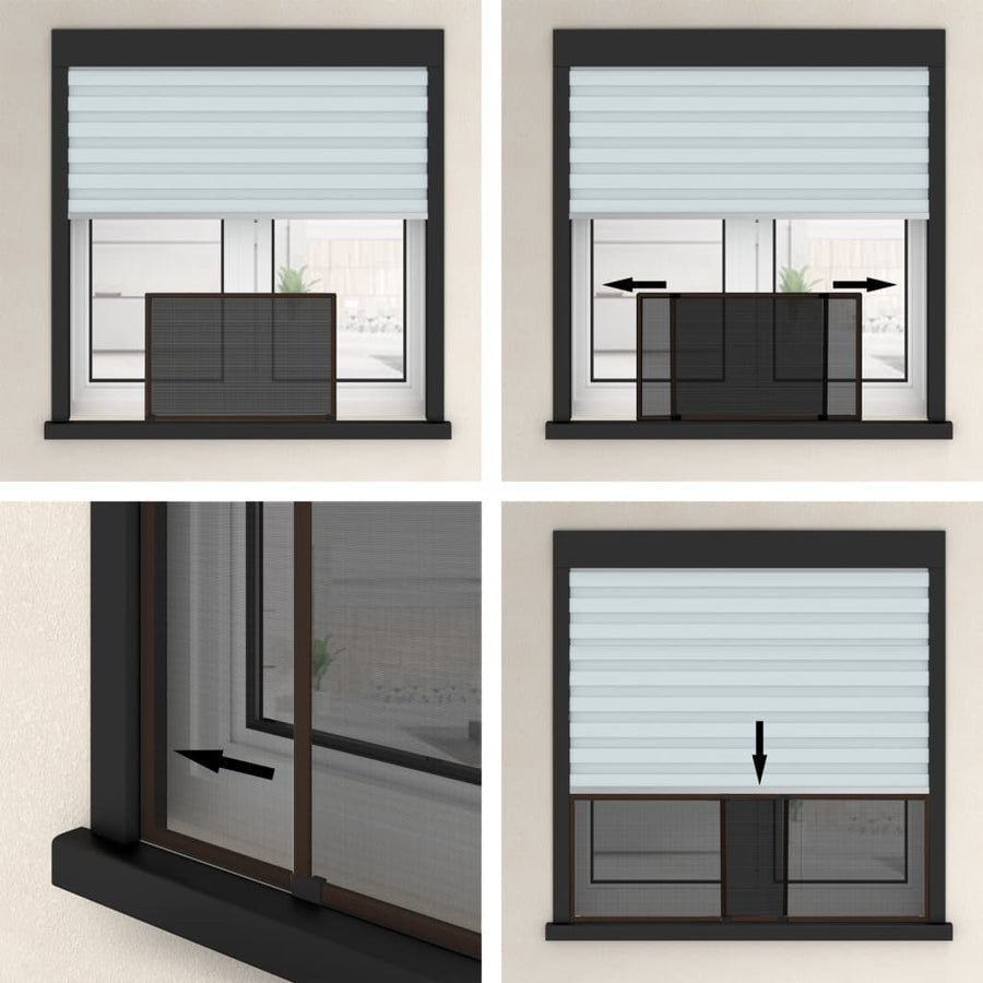 Extendable Insect Screen for Windows Brown (75-143)x50 cm