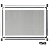 Extendable Insect Screen for Windows Anthracite (75-143)x50 cm - Rear View