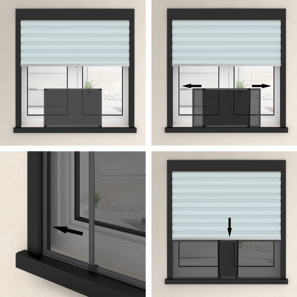 Extendable Insect Screen for Windows Anthracite (75-143)x50 cm