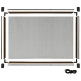 Extendable Insect Screen for Windows Brown (100-193)x75 cm - Rear View
