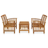 3 Piece Garden Lounge Set Solid Acacia Wood - Front View