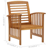 5 Piece Garden Lounge Set Solid Acacia Wood - Extra Image