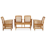 5 Piece Garden Lounge Set Solid Acacia Wood - Front View