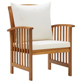 4 Piece Garden Lounge Set with Cushions Solid Acacia Wood - 45-Degree Angle