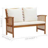 3 Piece Garden Lounge Set with Cushions Solid Acacia Wood
